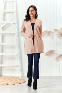 Cable-Knit Open Front Long Sleeve Cardigan (multiple color options)