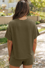 Load image into Gallery viewer, Round Neck Dropped Shoulder Top and Shorts Set (multiple color options)
