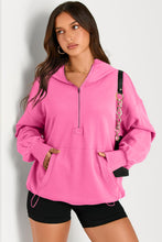 Load image into Gallery viewer, Pocketed Half Zip Long Sleeve Hoodie (multiple color options)
