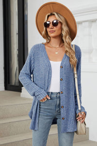 Ribbed Button Up Long Sleeve Cardigan (multiple color options)