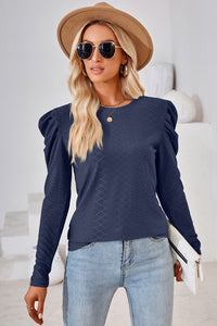 Round Neck Puff Sleeve Top (multiple color options)