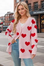 Load image into Gallery viewer, Heart Button Down Long Sleeve Cardigan (multiple color options)
