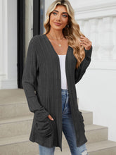 Load image into Gallery viewer, Pocketed Open Front Long Sleeve Cardigan (multiple color options)
