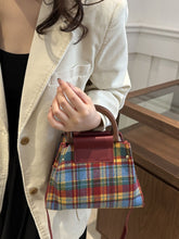 Load image into Gallery viewer, Contrast Plaid Trapezoid Shape Crossbody Bag (multiple color options)
