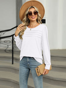 Round Neck Long Sleeve Top (multiple color options)