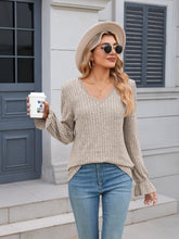 Load image into Gallery viewer, Lace Detail V-Neck Long Sleeve Top (multiple color options)
