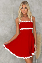 Load image into Gallery viewer, Contrast Trim Square Neck Mini Dress (multiple color options)
