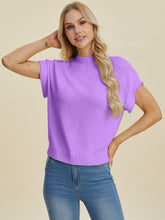 Load image into Gallery viewer, Mock Neck Short Sleeve Sweater (multiple color options)
