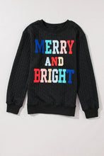 Load image into Gallery viewer, MERRY AND BRIGHT Cable Knit Pullover Sweatshirt (multiple color options)
