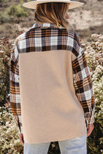 Load image into Gallery viewer, Pocketed Plaid Collared Neck Dropped Shoulder Shacket
