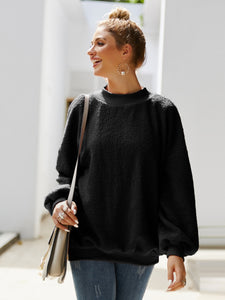 Ivy Lane Mock Neck Dropped Shoulder Sweatshirt (multiple color options)