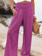 Load image into Gallery viewer, Smocked Waist Wide Leg Pants (multiple color options)
