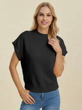 Load image into Gallery viewer, Mock Neck Short Sleeve Sweater (multiple color options)
