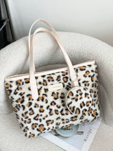 Load image into Gallery viewer, Leopard Faux Fur Tote Bag with Coin Purse (2 color options)
