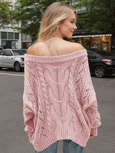 Load image into Gallery viewer, Cable Knit Openwork Off-Shoulder Sweater (multiple color options)
