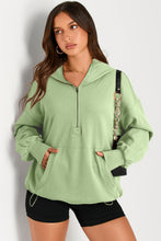 Load image into Gallery viewer, Pocketed Half Zip Long Sleeve Hoodie (multiple color options)
