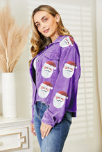 Load image into Gallery viewer, Santa Sequin Raw Hem Jacket (multiple color options)
