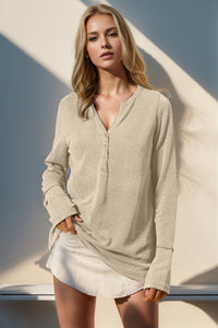 Notched Thumbhole Long Sleeve Top (multiple color options)