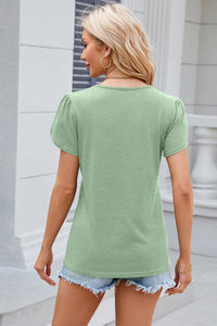 V-Neck Petal Sleeve Top (multiple color options)