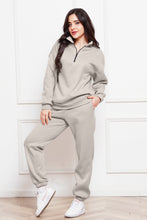 Load image into Gallery viewer, Half Zip Long Sleeve Sweatshirt and Pants Set (multiple color options)
