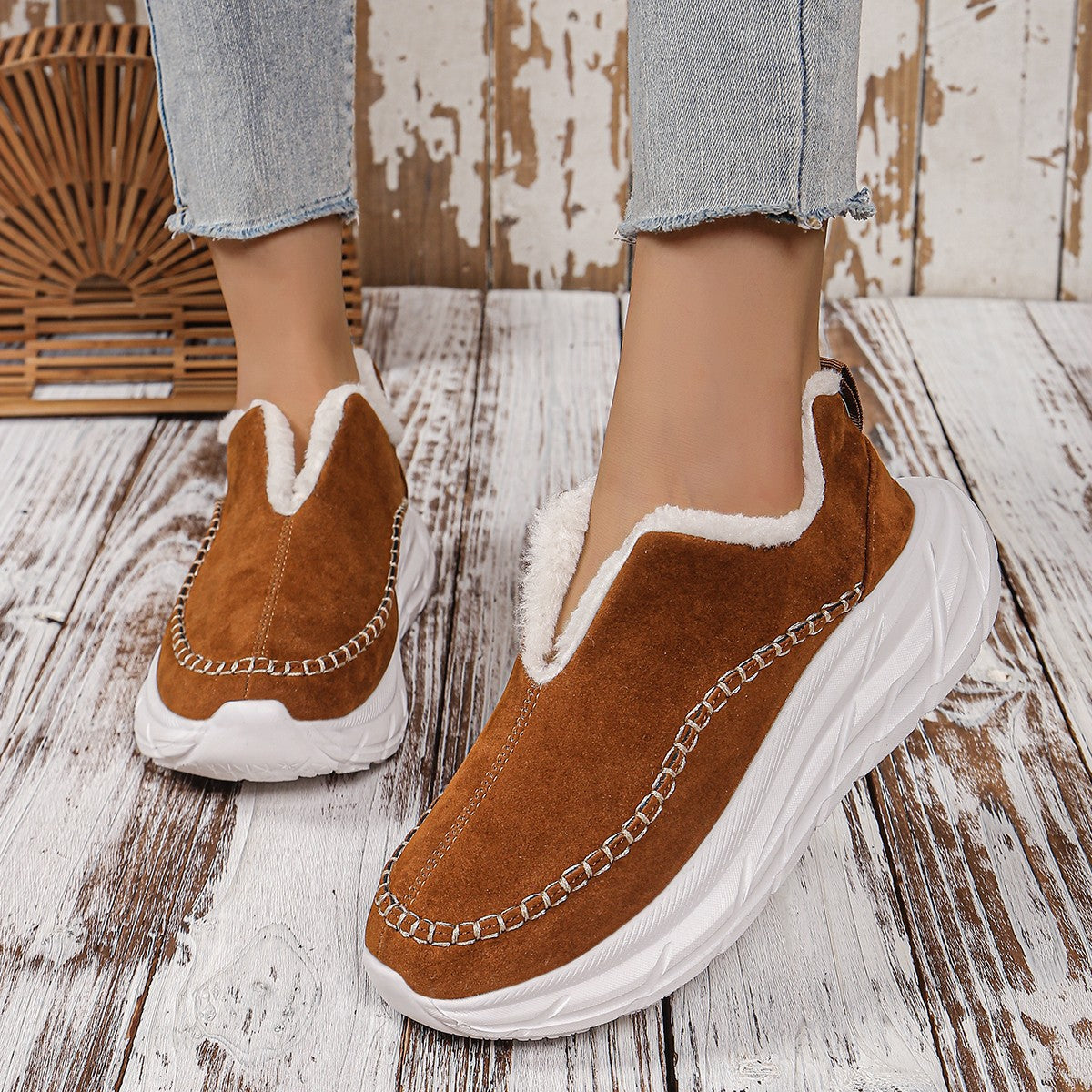 Thermal Suede Platform Slip-On Booties (multiple color options)