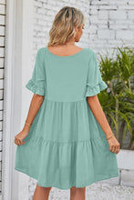 Load image into Gallery viewer, Mandy V-Neck Flounce Sleeve Tiered Dress (multiple color options)
