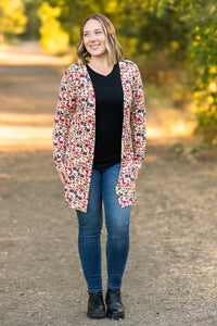 Classic Cardigan - Red Floral