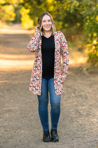 Classic Cardigan - Red Floral