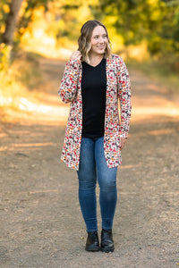 Classic Cardigan - Red Floral