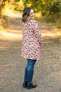 Classic Cardigan - Red Floral