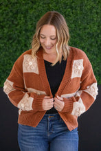 Load image into Gallery viewer, Floral Checker Cardigan in Rust
