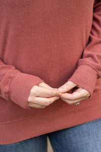 Corrine Ribbed Pullover Top - Terra Cotta