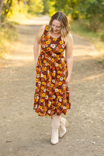 Load image into Gallery viewer, Bailey Dress - Brown Fall Floral
