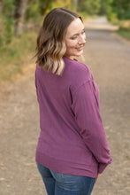 Load image into Gallery viewer, Corrine Ribbed Pullover Top - Plum
