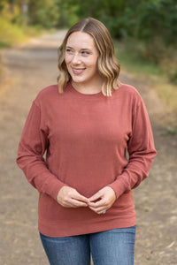 Corrine Ribbed Pullover Top - Terra Cotta