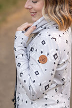 Load image into Gallery viewer, Soft Funnel Neck Top - Grey Geometric
