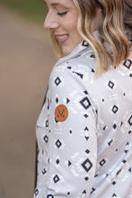 Load image into Gallery viewer, Soft Funnel Neck Top - Grey Geometric
