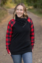 Load image into Gallery viewer, Zoey ZipCowl - Black and Buffalo Plaid
