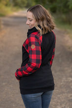 Load image into Gallery viewer, Zoey ZipCowl - Black and Buffalo Plaid
