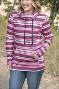 Soft Funnel Neck in Berry Serape