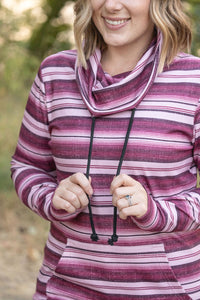 Soft Funnel Neck in Berry Serape