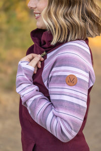 Classic Zoey ZipCowl Sweatshirt in Berry Serape