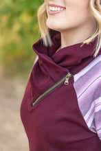 Load image into Gallery viewer, Classic Zoey ZipCowl Sweatshirt in Berry Serape
