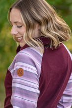 Load image into Gallery viewer, Classic Zoey ZipCowl Sweatshirt in Berry Serape
