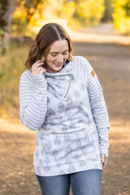 Load image into Gallery viewer, Classic Zoey ZipCowl Sweatshirt - Grey Trees and Stripes
