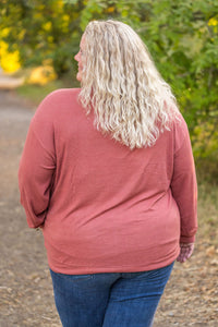 Corrine Ribbed Pullover Top - Terra Cotta