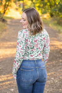 Blair Long Sleeve Top in Holiday Berry