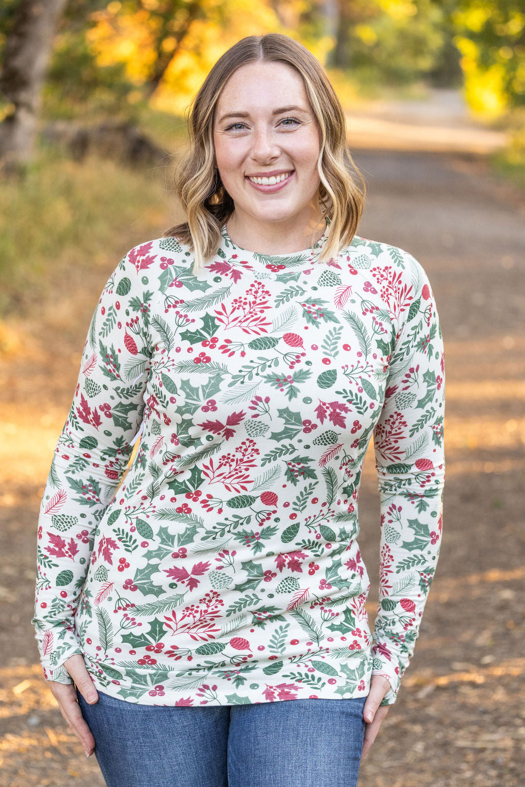 Blair Long Sleeve Top in Holiday Berry