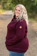 Load image into Gallery viewer, Classic Zoey Zip Cowl Sweatshirt - Burgundy
