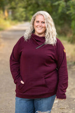 Load image into Gallery viewer, Classic Zoey Zip Cowl Sweatshirt - Burgundy
